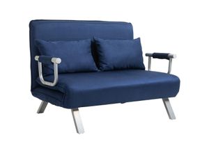 HOMCOM 2-Sitzer Sofa mit Schlaffunktion Schlafsofa mit Verstellbarer Rückenlehne