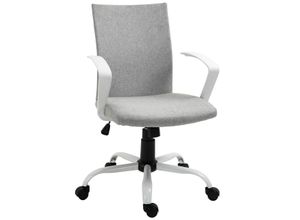 HOMCOM Bürostuhl Schreibtischstuhl Netzrückenstütze mit Wippenfunktion Kopflehne Home-Office-Stuhl höhenverstellbarer ergonomisch 360°-Drehräder Schaumstoff Nylon Grau 61 x 61 x 89-99 cm