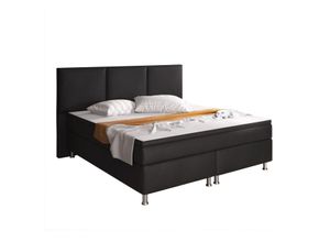 Boxspringbett Oslo 180x200 cm Kunstleder Schwarz