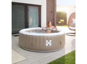 Home Deluxe Outdoor Whirlpool SPLASH - Beige- 6 Personen