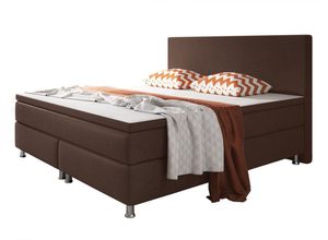 Boxspringbett Berlin 180x200 cm Webstoff Braun