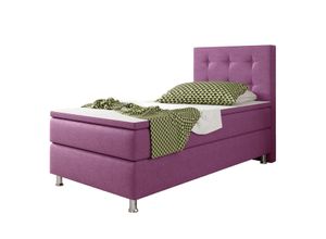 Boxspringbett Köln 90x200 Webstoff Rosa / Pink