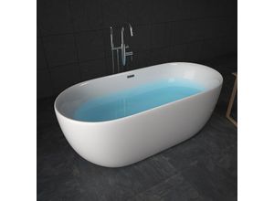 TroniTechnik Freistehende Badewanne Acrylbadewanne Standbadewanne Sifnos 170cm x 80cm x 58cm