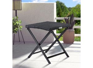 Casaria Polyrattan Klapphocker Rom schwarz