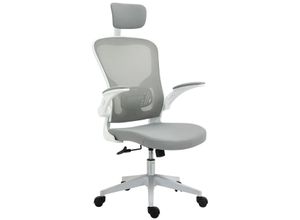 Vinsetto Bürostuhl ergonomischer Shreibtischstuhl Grau 65 x 64 x 114-122 cm