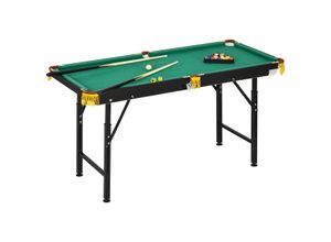 SPORTNOW Billardtisch 4,6ft klappbar 140 x 63 x 55-75cm Tischbillard mit Zubehör