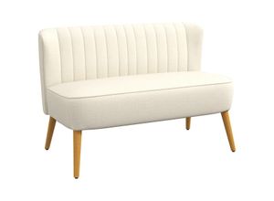 HOMCOM Sofa 2-Sitzer Stoffsofa Couch Polstersofa Loungesofa breit Cremeweiß