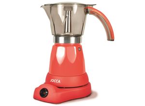 JOCCA elektrische Espresso Kaffeemaschine in rot für bis zu 6 Tassen mit 360° drehbarem Kopf