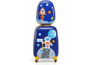 Costway 2tlg Kinderkoffer + Rucksack, Kindertrolley aus Kunststoff