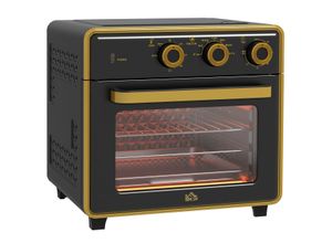 HOMCOM Minibackofen 20L, Pizza-Ofen mit Umluft, Heißluftofen mit Backblech