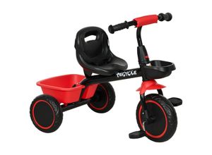 Dreirad Kinderfahrrad Kinderdreirad mit Beckengurt 2 Körben Schwarz+Rot