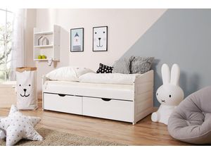 Ticaa Sofabett MINI Micki 80x160 cm Var 4 - mit 2er Schubkästen - inkl. Matratze