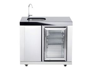 ALLGRILL Modul 1 Anbauwaschbecken/Kühlschrankkombination CASO Kühlschrank 96x58x90 cm