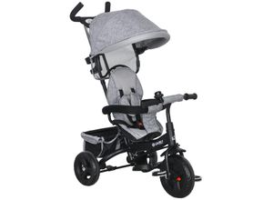 HOMCOM 6-in-1 Dreirad mit Schubstange, Kinderdreirad mit abnehmbarem Sonnendach