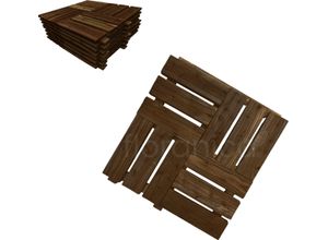 Floranica Terrassenmosaik aus Holz 1 Stück 60x60 cm Gartenfliesen Lärche Farbe braun Terrassenbelag Terrasse Balkon Gartenbelag Gartenfliesen Imprägniert EU-Produkt