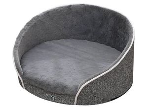 DEAR DARLING DD-02GRL Orthopädisches Luxus Hundebett Anthrazit Gr. L 80x80cm mit Memory Schaum