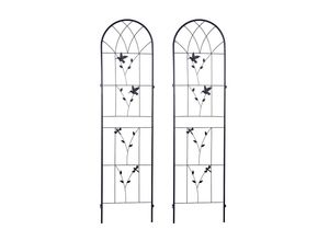 2-tlg. Rankgitter für Kletterpflanzen, ca. 192 x 53 cm - Schwarz