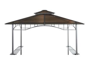 Grasekamp Ersatzdach Hardtop BBQ Pavillon 1,5x2,4m Doppelstegplatten Polycarbonat Braun