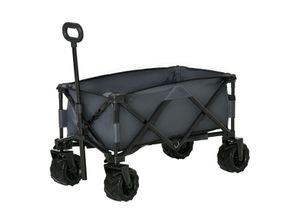 Outsunny Bollerwagen Faltbarer Handwagen 360° Gartenwagen bis 20 kg Tragkraft Metall Oxford Dunkelgrau 108 x 53 x 59-89 cm