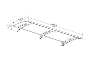 Vordach Aquila 2.1x0.9 Vordach solar grau klar