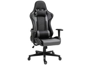 Vinsetto Ergonomischer Bürostuhl Gaming Stuhl Kunstleder Schaumstoff Schwarz