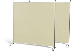 Grasekamp Doppelpack Stellwand 180x180 cm - beige - Paravent Raumteiler Trennwand Sichtschutz