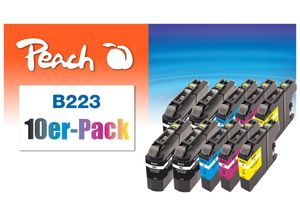 Peach 10er-Pack Tintenpatronen ersetzt Brother LC-223VALBP