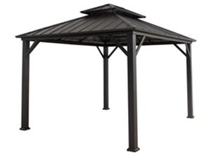 Pavillon Sofia aus Stahl, ca. 3,08 x 3,6 x 2,9 m - Schwarz