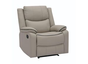 TV-Relaxsessel mit verstellbarer Relaxfunktion Recliner aus Leder, ca. 96 x 87 x 108 cm - Beige