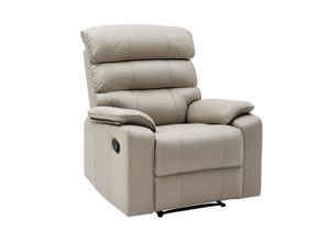 TV-Relaxsessel mit verstellbarer Relaxfunktion Recliner aus Leder, ca. 96 x 87 x 108 cm - Beige in Lederoptik