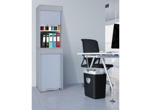 Vcm Büroschrank mit Rollladen Aktos XL grau