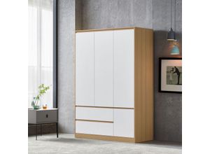 Kleiderschrank Bastheim 176x120x52 cm 6 Fächer