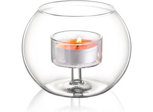 Teelicht Kerzenhalter – Transparenter Kerzenständer aus hitzebeständigem Glas