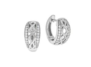 Zeeme Silber Ohrringe Silber 925 Zirkonia weiß