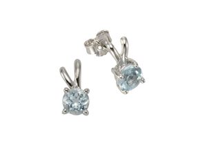 Zeeme Gemstones Ohrringe Silber 925 rhodiniert mit 2x Blautopas (beh.) 6mm