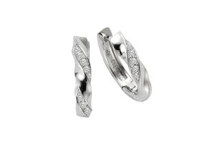 Zeeme Silber Ohrringe Silber 925 Zirkonia weiß