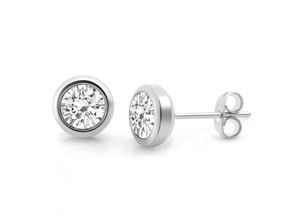 Zeeme Stainless Steel Ohrringe Edelstahl mit weißem Zirkonia 6mm