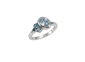 Zeeme Gemstones Ring 925/- Sterling Silber rhodiniert Blautopas