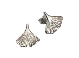 Zeeme Silber Ohrstecker 925/- Sterling Silber Motiv Ginko