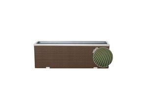 Dynamic24 Polyrattan Pflanzgefäß mit Aluminiumrahmen
