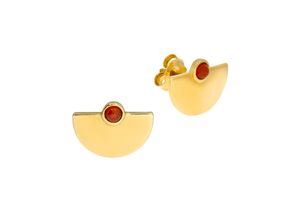 Zeeme Gemstones Ohrstecker 925/- Sterling Silber vergoldet Achat rot