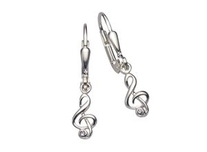 Zeeme Silber Ohrringe Silber 925 mit Notenschlüssel-Motiv