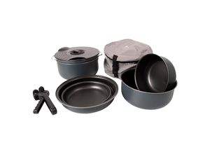 BO-CAMP Kochset Camping Aluminium Trekking Kochgeschirr Alu Topf Pfanne 7-teilig