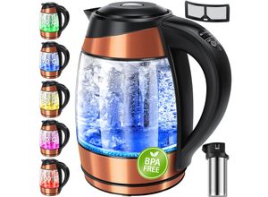 KESSER® 1,8L Edelstahl Wasserkocher 2200W Glaswasserkocher Warmhaltefunktion