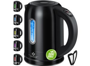 KESSER® 1,7 Liter Edelstahl Wasserkocher 2200W Temperaturwahl Warmhaltefunktion