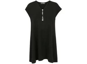 Long-Shirt V-Ausschnitt Doris Streich schwarz, 52
