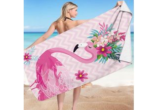 Flamenco Mystique Telo Mare Rettangolare Flamig Flowers 150X70 Cm Per Una Spiag…
