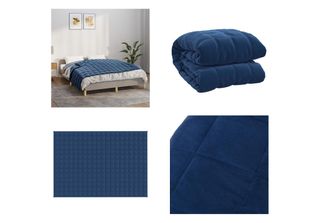 Vidaxl Coperta Pesata Blu 138X200 Cm 10 Kg Tessuto - Coperta Pesata - Coperta P…
