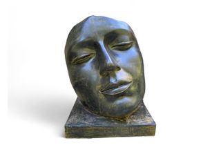 Scultura Di Volti - Giardino, Terrazza - Volto Addormentato - Giallastro