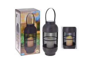 Progarden Lanterna Solare Con Candela Led Rattan Nero